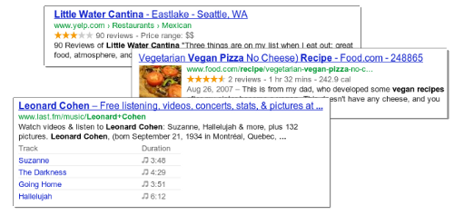 rich snipped beispiel in den google serps